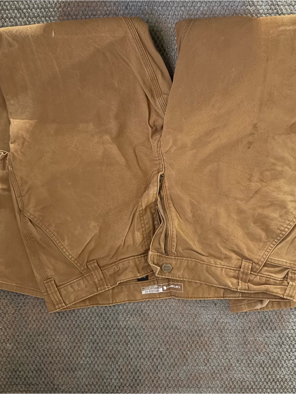 Carhartt Brown Canvas Cargo Pants - Workwear Utility
